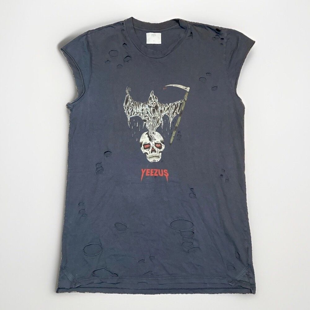 Kanye West x Yeezus Tour Reaper Skull Sleeveless Music Grunge Shirt Mens Size M
